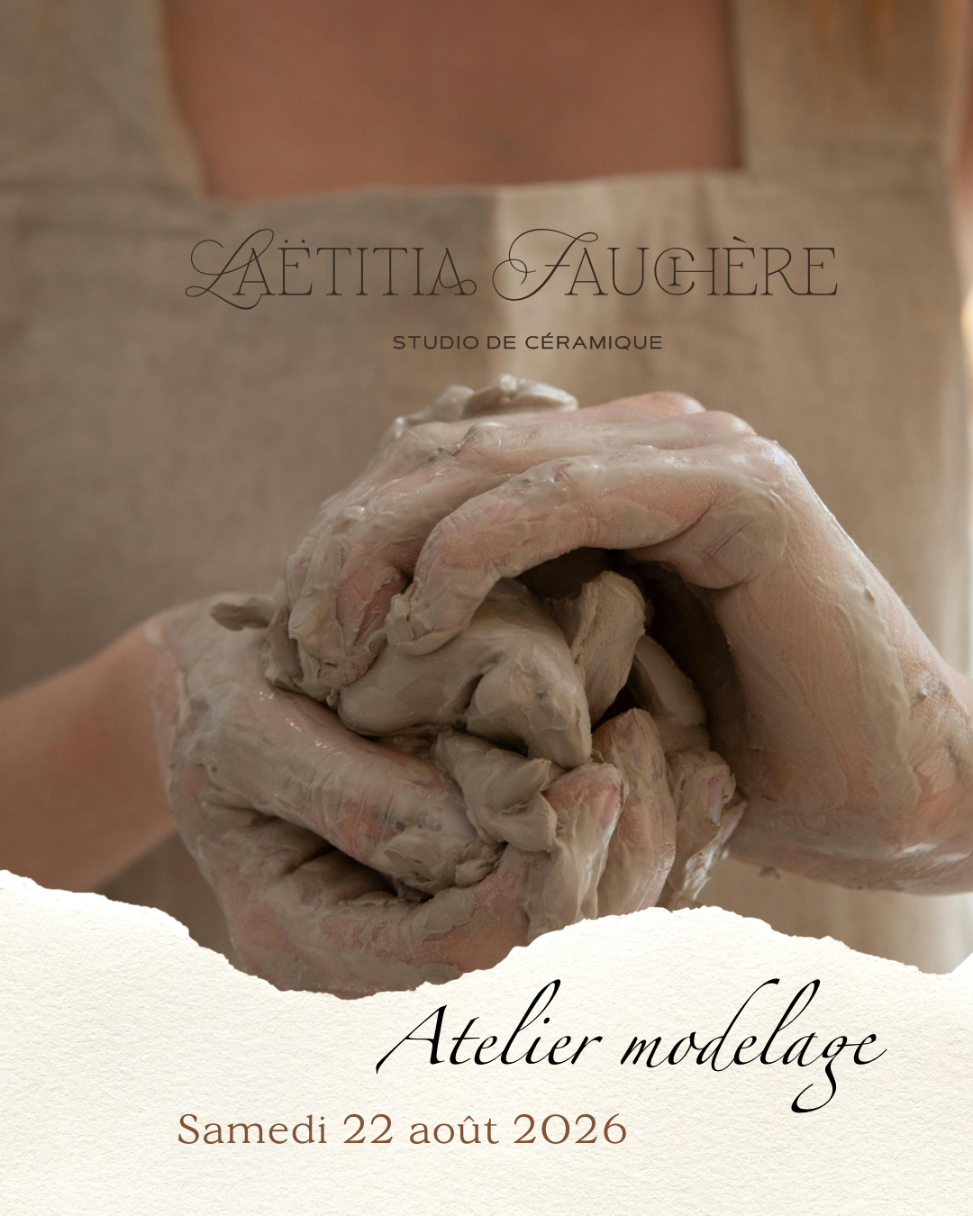 Atelier poterie / apprentissage du modelage 2h00 du samedi 22 août