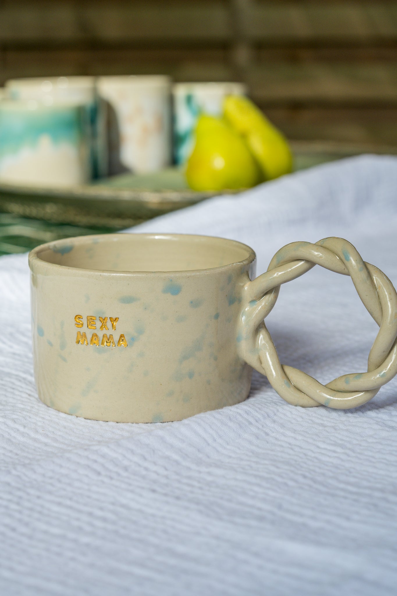 MUG SEXY MAMA splash bleu lavande