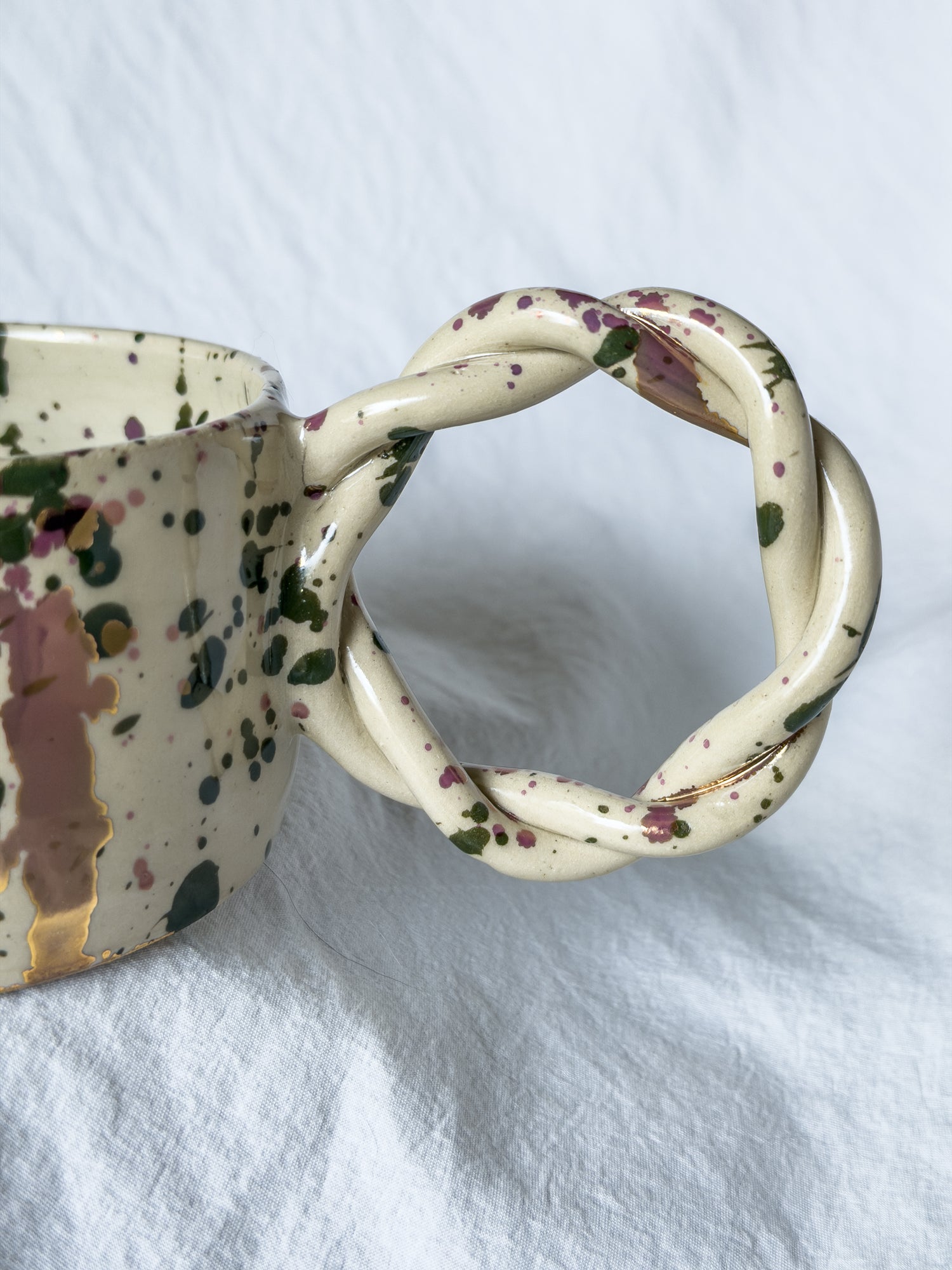 MUG Splash vert forêt, doré et rosé