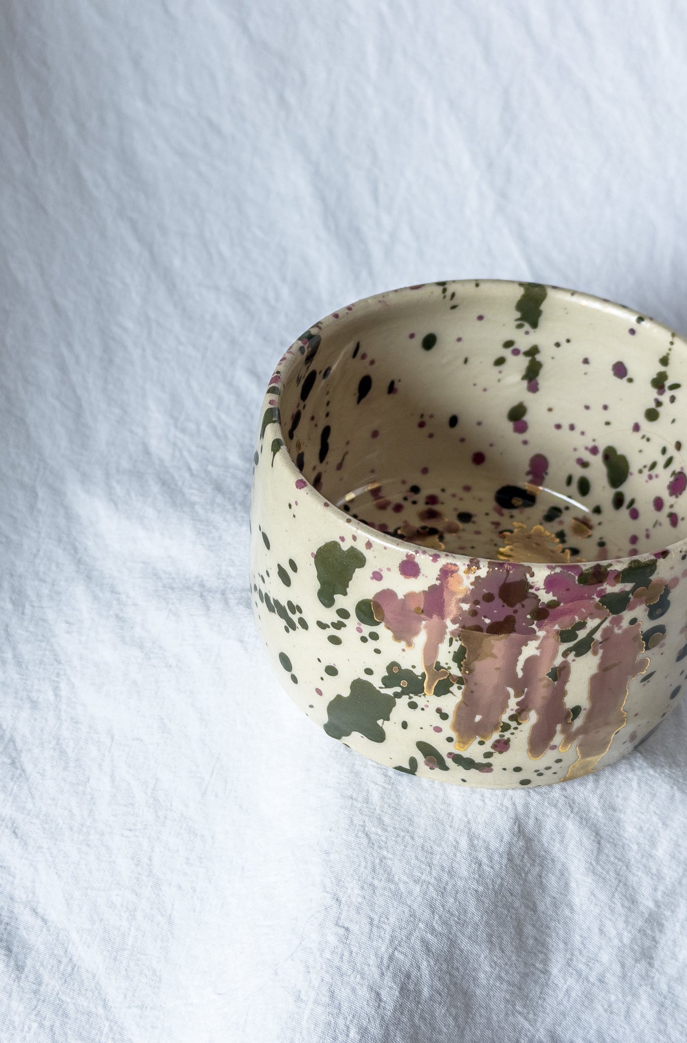 MUG Splash vert forêt, doré et rosé