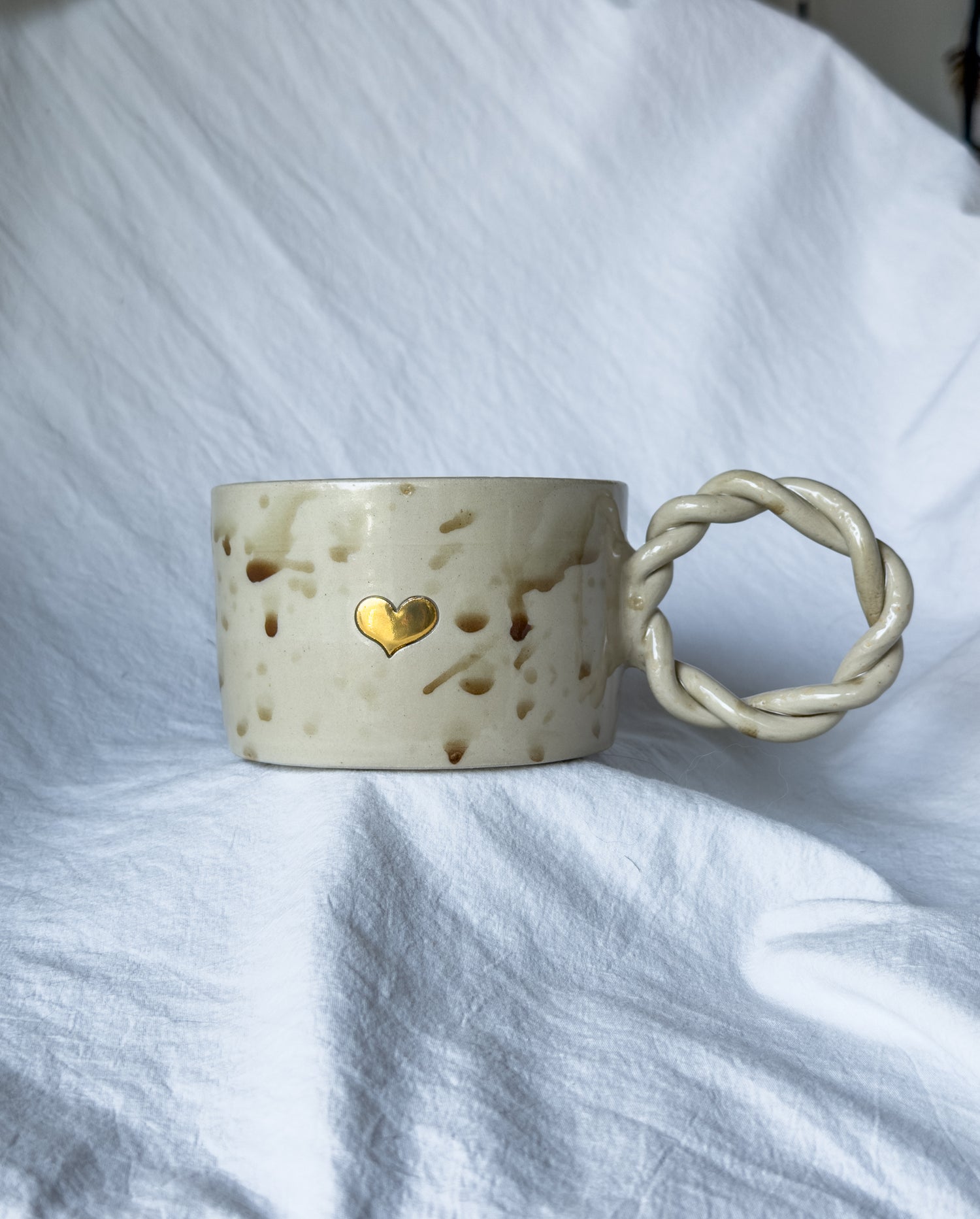 MUG « cœur doré» splash marron glacé 🤎