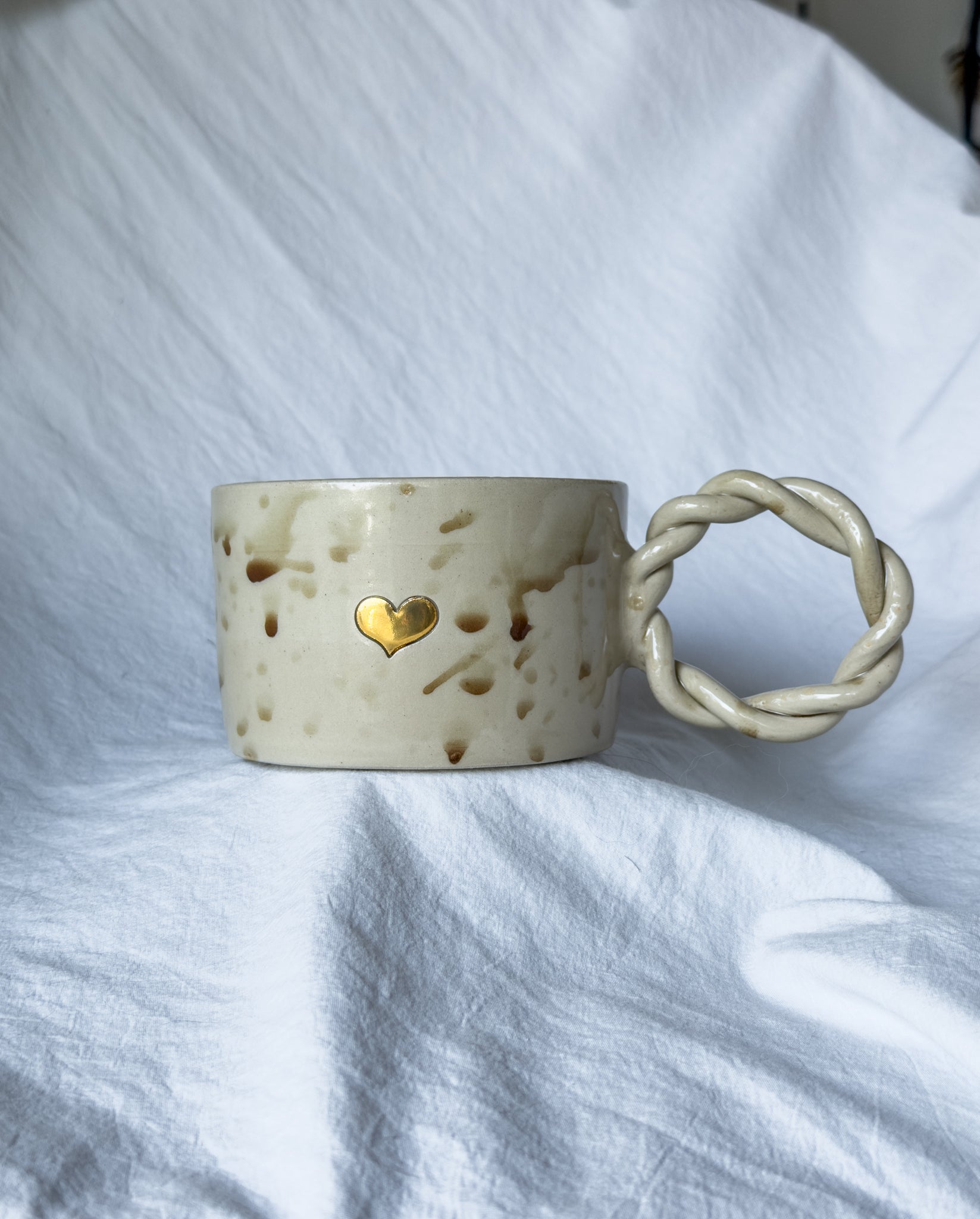 MUG « cœur doré» splash marron glacé 🤎