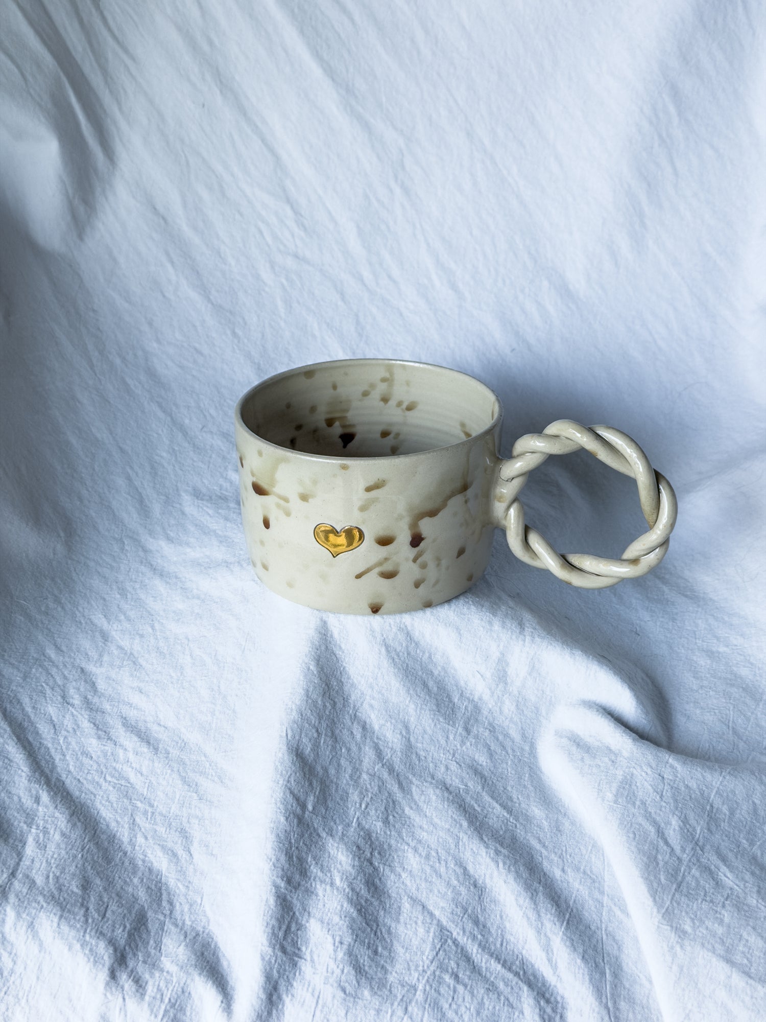 MUG « cœur doré» splash marron glacé 🤎