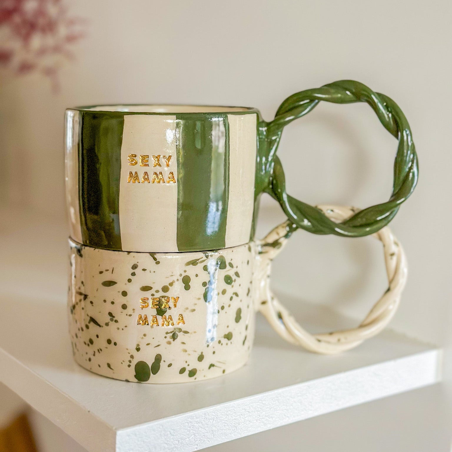 MUG SEXY MAMA rayée ou splash verte( Edition limitée )