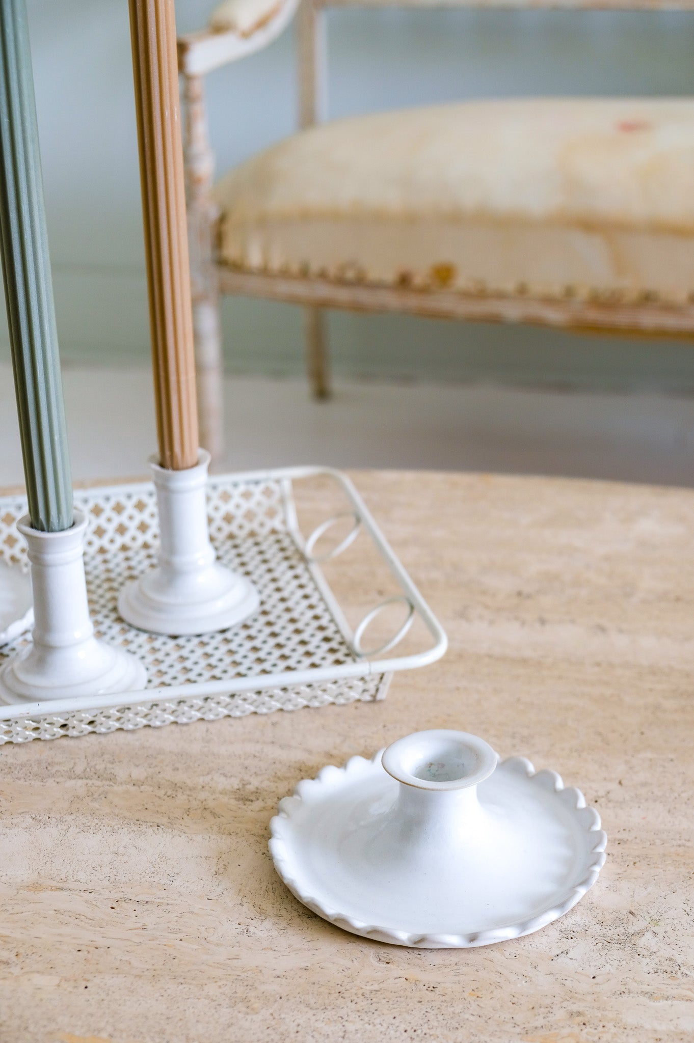 Collab' Marina Decoración X Laetitia FAUCHERE Colección: Candelabros blancos
