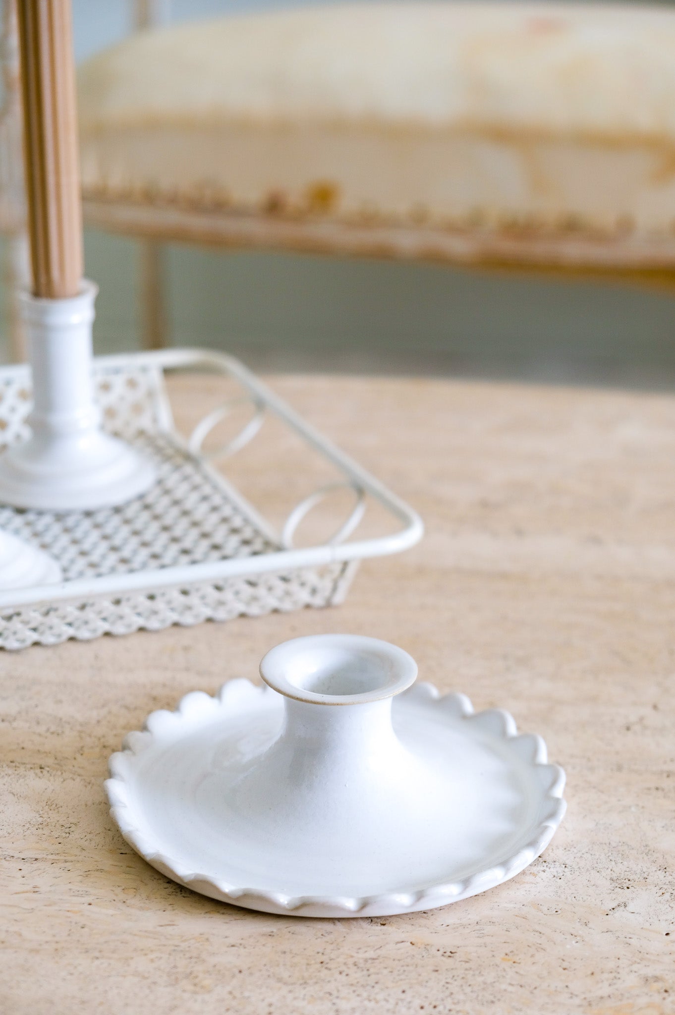 Collab' Marina Decoración X Laetitia FAUCHERE Colección: Candelabros blancos