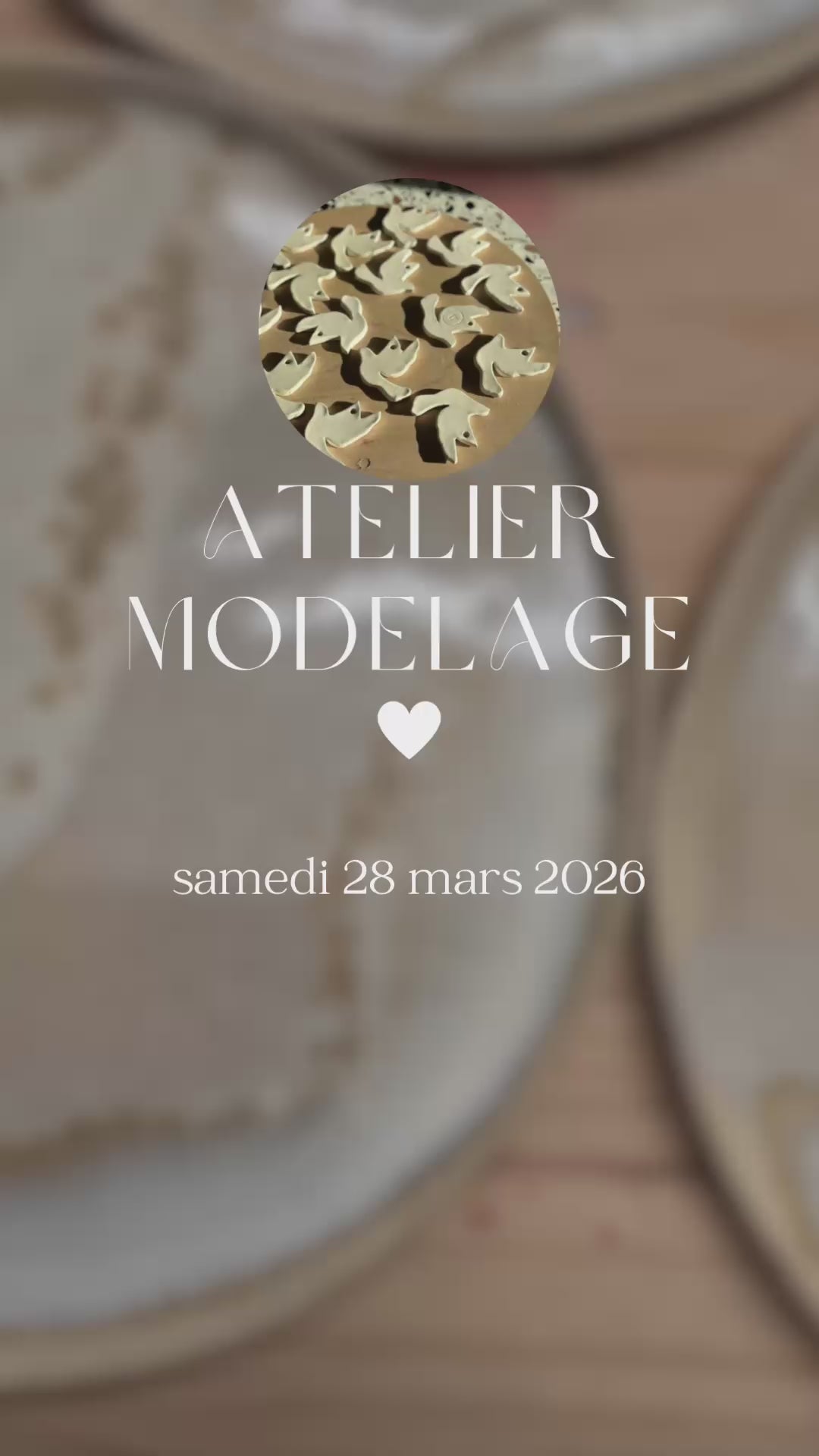 Atelier poterie / apprentissage du modelage 2h00 du samedi 28 mars 2026