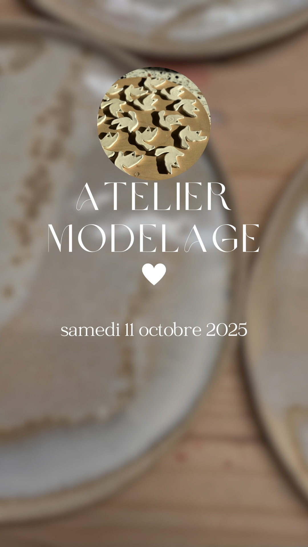 Atelier poterie / apprentissage du modelage 2h00 du samedi 11 octobre