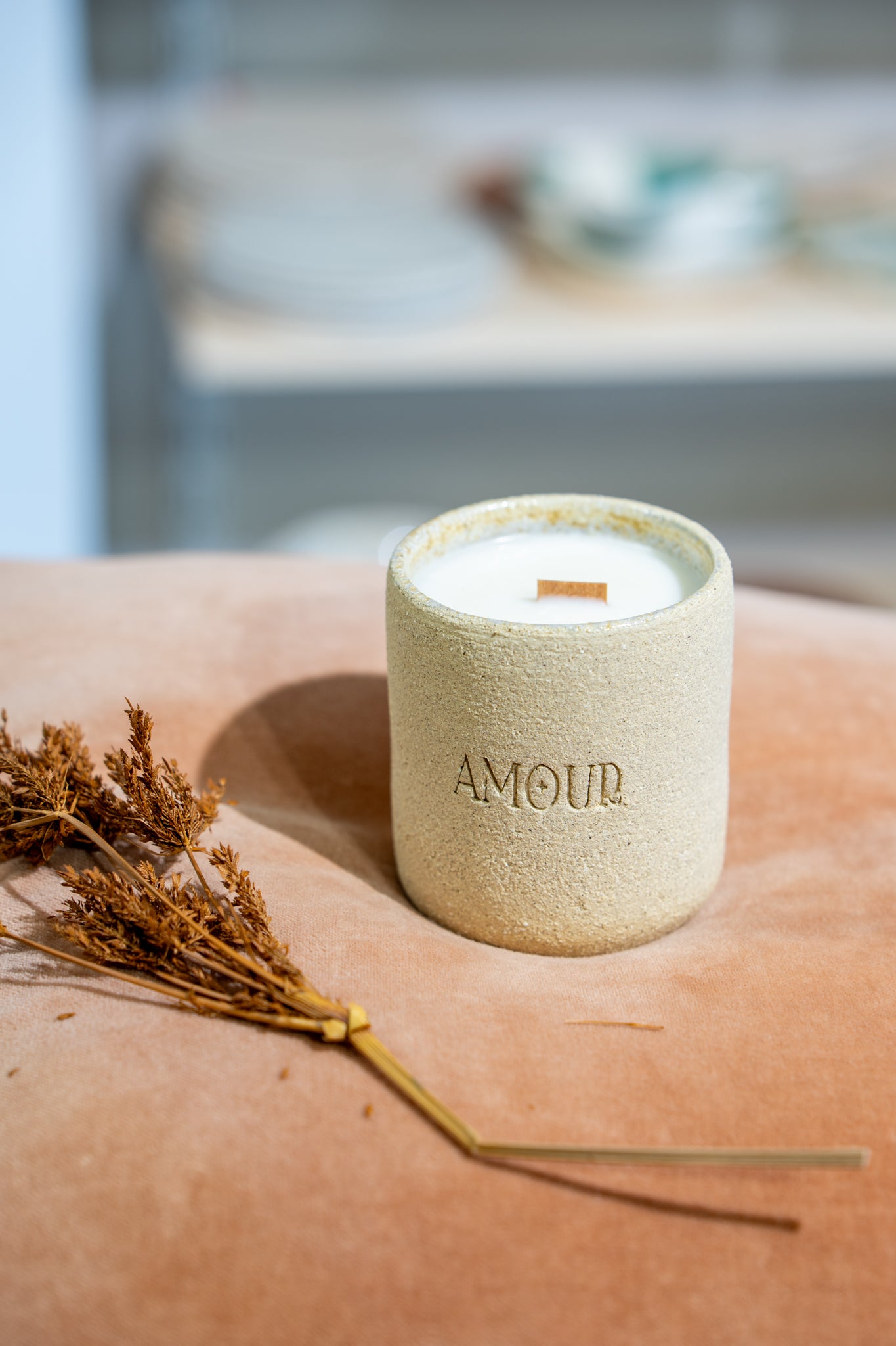 Bougie « Amour » parfum Chai latté - 40h - 180gr