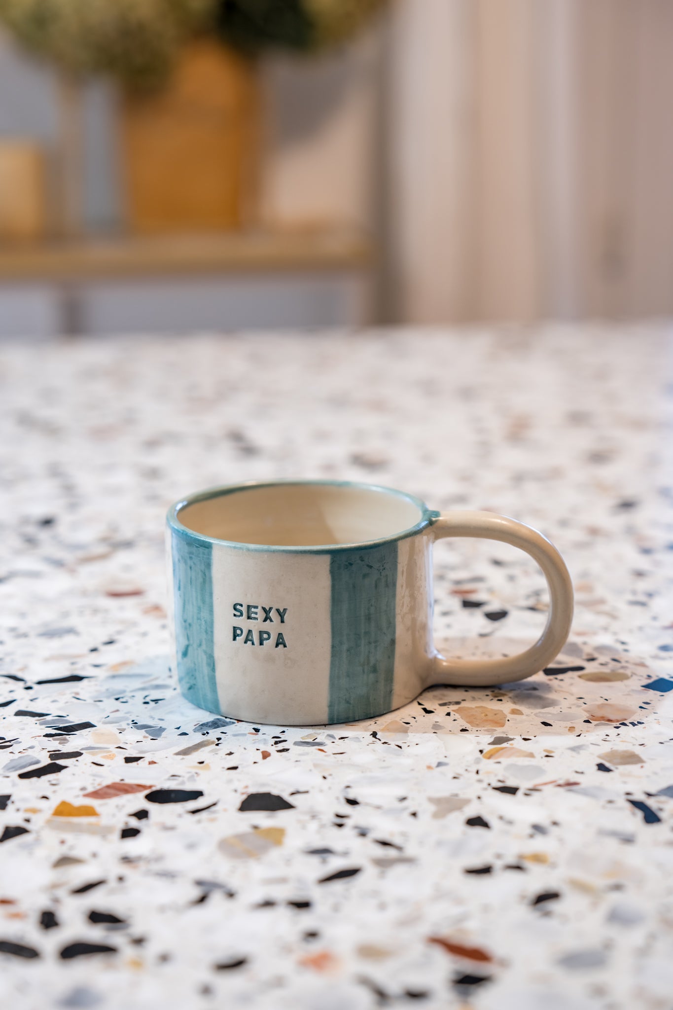 SEXY PAPA blue striped MUG