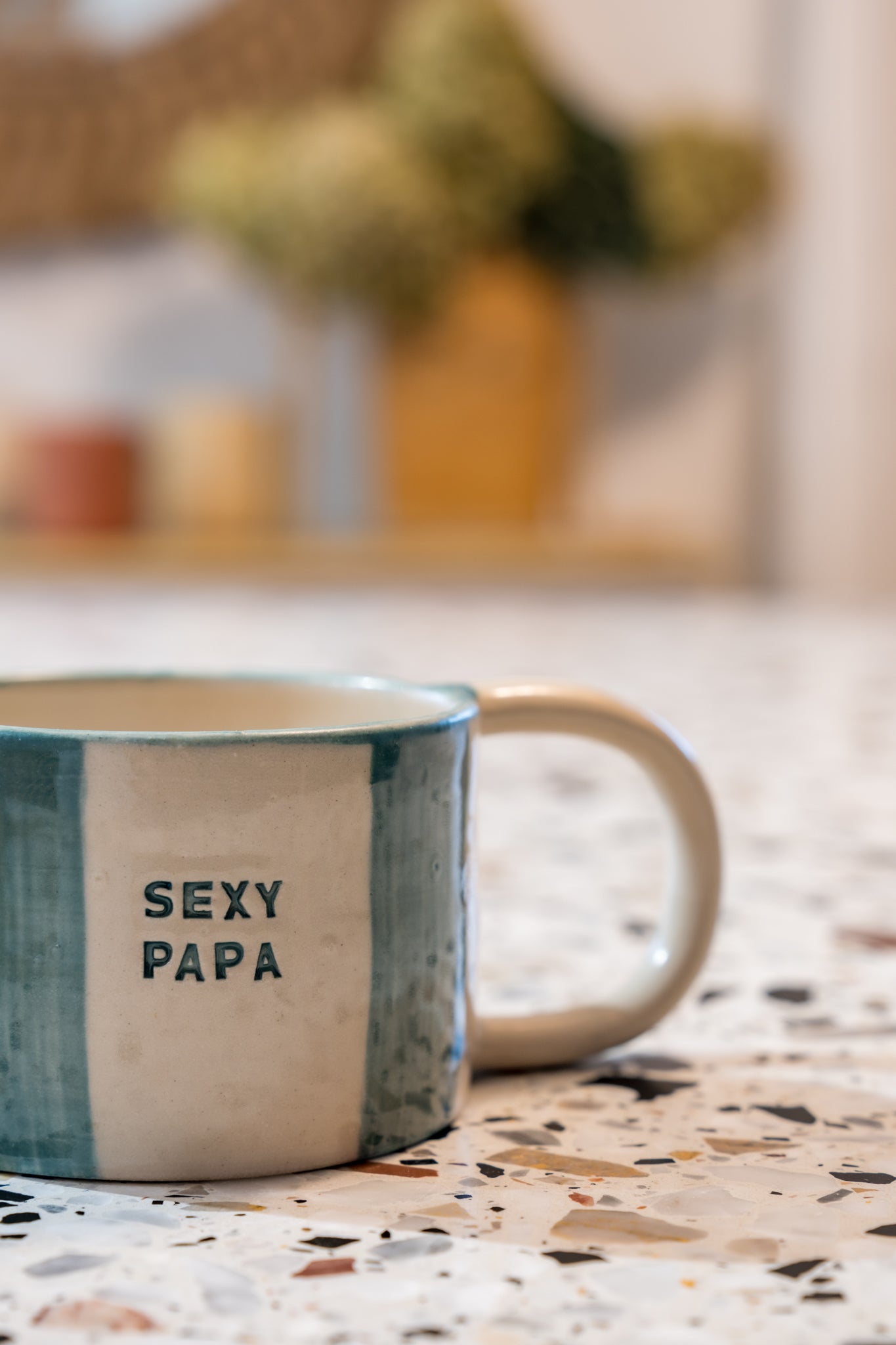 SEXY PAPA blue striped MUG