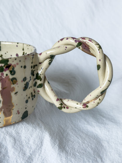 MUG Splash vert forêt, doré et rosé