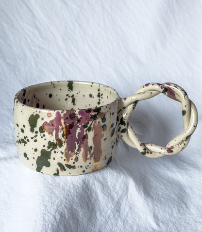 MUG Splash vert forêt, doré et rosé