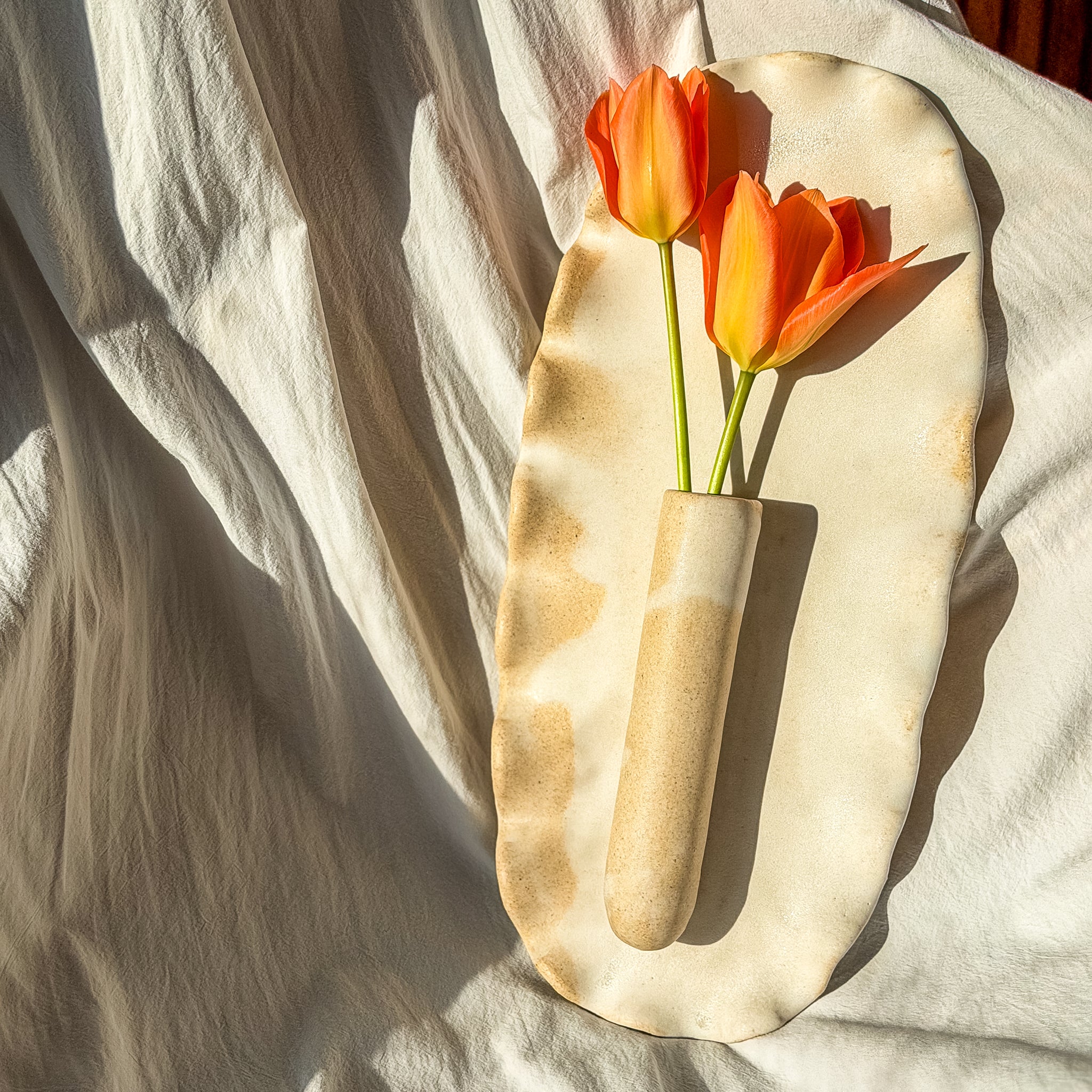 Soliflore mural blanc