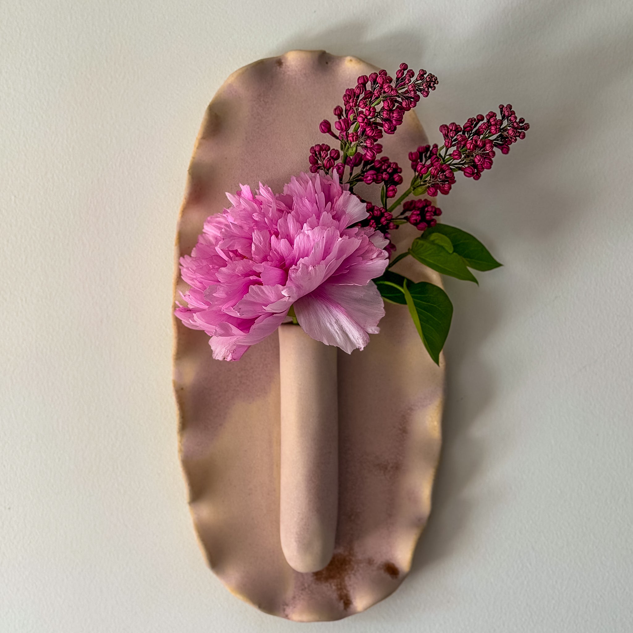 Soliflore mural rose poudré