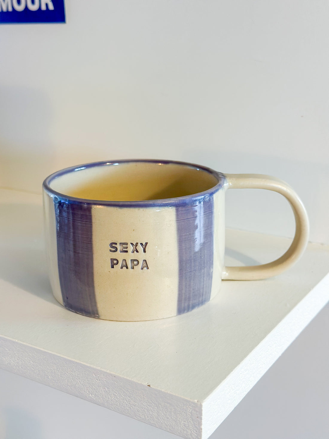 SEXY PAPA blue striped MUG