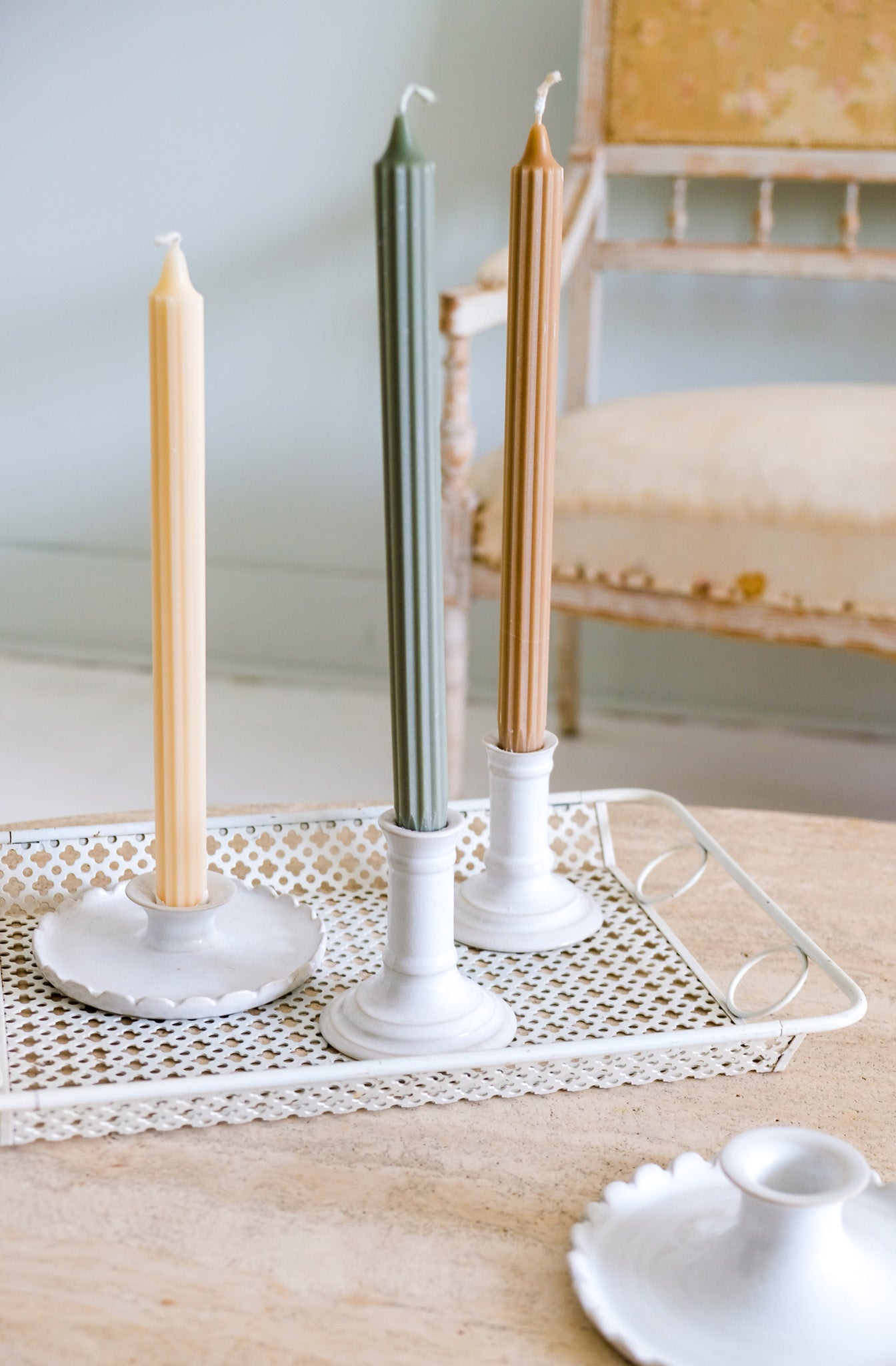 Collab' Marina Decoración X Laetitia FAUCHERE Colección: Candelabros blancos