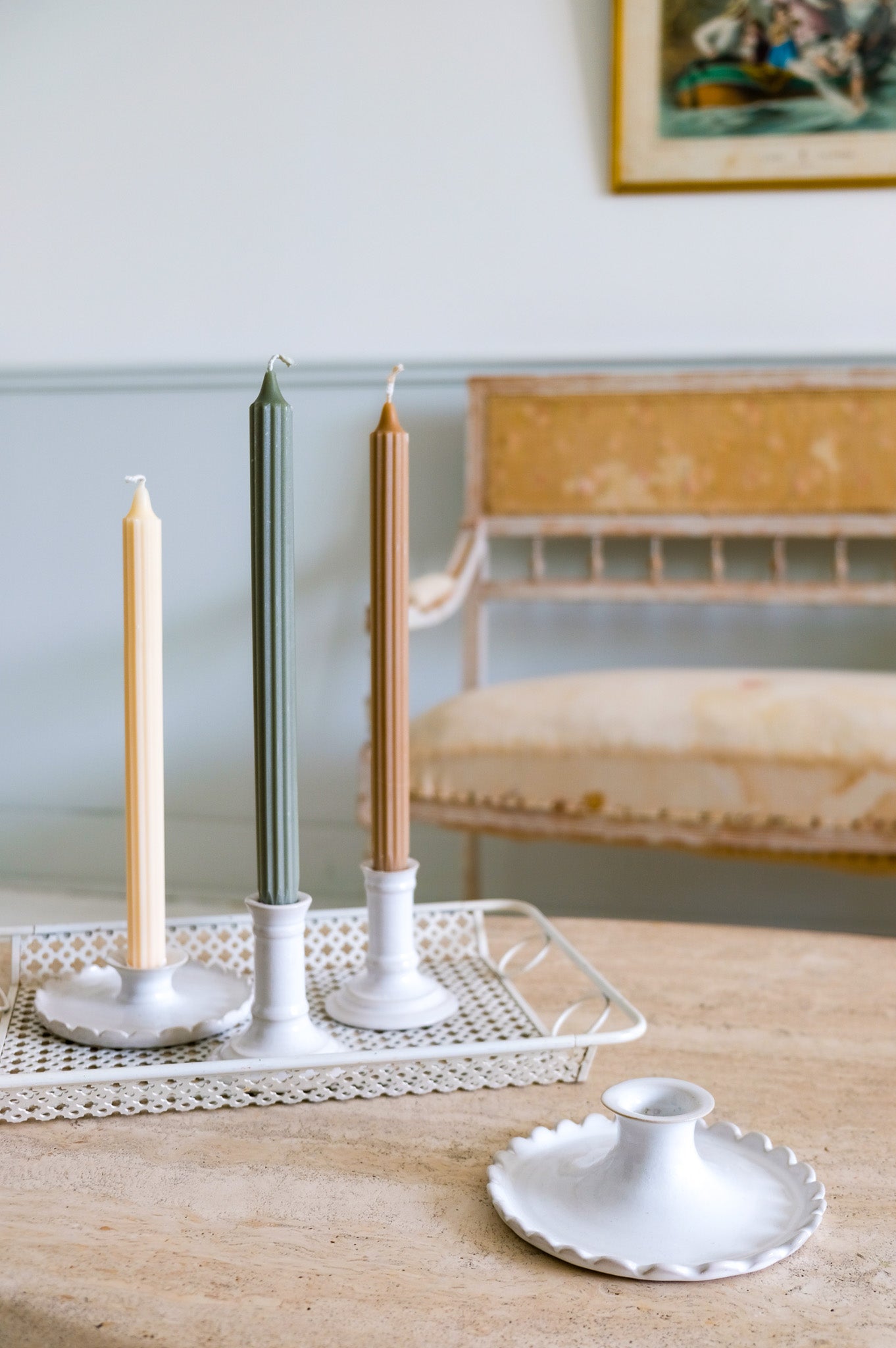 Collab' Marina Decoración X Laetitia FAUCHERE Colección: Candelabros blancos