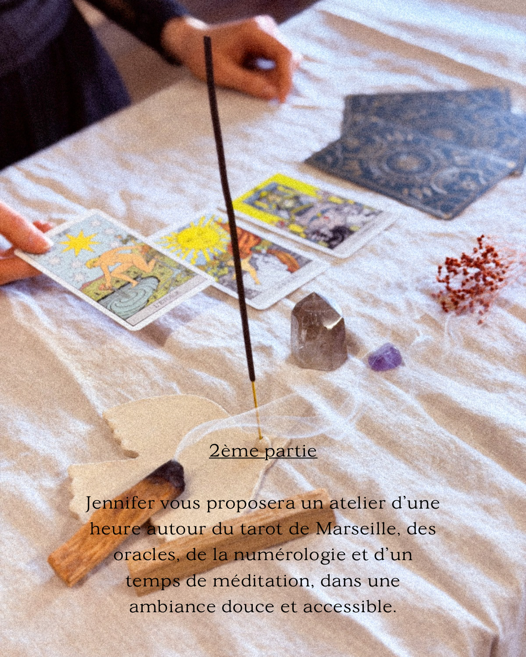 Atelier vendredi 24 avril : poterie / tirage de tarot de Marseille, méditation….